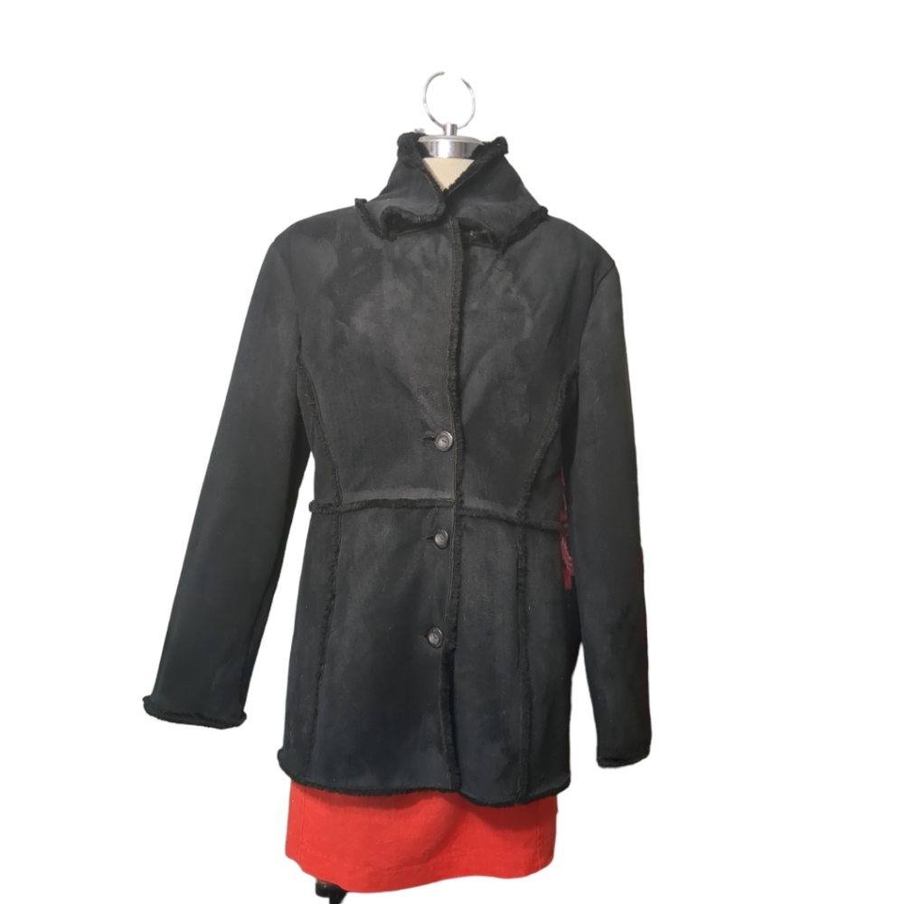 RAMPAGE jean company black winter jacket Suede faux fur